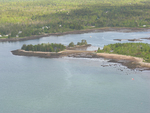 tip of Gouldsboro Bay moraine from air by Joseph Kelley