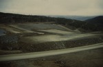 Restigouche Mine till pad being installed beneath waste rock pile - New Brunswick
