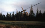 Helicopter Taking off from Forestry Station by Robert A. Johnston