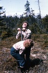 Carolyn Lepage + Robert Johnston coring bog at Quoddy Head State Park. by P Truesdale