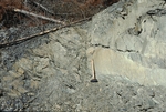 Fault in sandstone and slate of the Frontenac Formation by Robert G. Marvinney