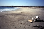 Strawberry Hill Beach ('Cape Elizabeth' Beach) - Looking S. from point + breakwater to Richmond Island