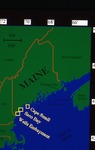 Maine Map indicating coastal features.