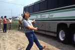 Fred (?Michaud?) + Stuck Bus at Bidd. Pool