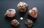 Morganite beryl crystal mined at Bennett Quarry in fall of 1989. by G Hoyle