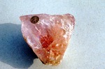 Morganite Crystal (13 x 11 x 6.5 cm) - Bennett Q. - Found May 1993. by Woodrow B. Thompson
