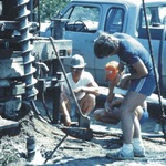 Installing a monitoring well, Washington County, Maine.