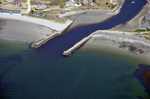 Kennebunk River jetties close from air by Joseph Kelley