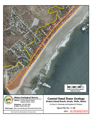 Drakes Island Maine Map Coastal Sand Dune Geology: Drakes Island Beach South, Wells, Maine" By  Peter A. Slovinsky And Stephen M. Dickson