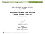 Summary of Sebago Lake Shoreline Change Studies, 1990-1997
