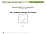 The Cap-Rouge, Quebec, Earthquake