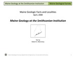 Maine Geology at the Smithsonian Institution