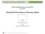 Thomaston Prison Quarry, Thomaston, Maine by Robert G. Marvinney and Henry N. Berry IV