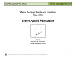 Giant Crystals from Maine by Woodrow B. Thompson