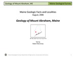 Geology of Mount Abraham by Robert G. Marvinney