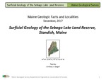 Surficial Geology of the Sebago Lake Land Reserve, Standish, Maine by Lindsay J. Spigel