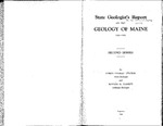 State Geologist's report on the geology of Maine, 1930-1932