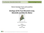 Geology of the Frye Mountain Loop, Montville and Morrill, Maine