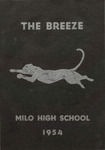 Breeze, The, 1954 by Milo High School, Students of; Ronald Richards Editor-In-Chief; Francis Cross Assistant Editor; Rosemarie Deschamps Alumni Editor; and Katherine Deschamps Alumni Editor