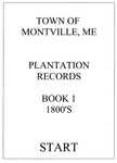 town of Montville Plantation Records Book 1 1800s