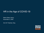 Presentation : HR in the Age of COVID-19 : November 5, 2020 by Ann M. Freeman Esq