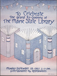 Maine State Library Grand Re-Opening Poster, September 28, 1987 by Nikki Schumann