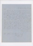 1857-01-05 Letter from Micajah Hawkes to Governor Hamlin recommending George H. Welch of Perry as agent for the Passamaquoddy Tribe by Micajah Hawkes