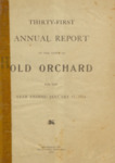 Thirty-First Annual Report of the Town of Old Orchard, for the Year Ending January 31, 1914 by Town of Old Orchard Beach