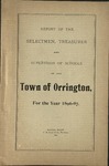 Annual Report of the Selectmen, Treasurer and Supervisor of Schools of the Town or Orrington for the Year 1896-1897 by Town of Orrington, Maine