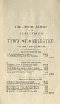 Annual Report of the Selectmen of the Town of Orrington For the Year 1858-1859