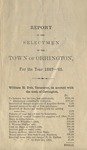 Annual Report of the Selectmen of the Town of Orrington For the Year 1867-1868