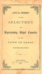 1865 Paris Maine Town Report by Municipal Officers of Paris Maine