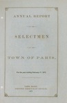1871 Paris Maine Town Report by Municipal Officers of Paris Maine
