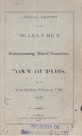 1876 Paris Maine Town Report by Municipal Officers of Paris Maine