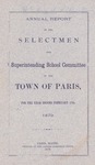 1878 Paris Maine Town Report by Municipal Officers of Paris Maine