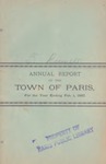 1886 Paris Maine Town Report by Municipal Officers of Paris Maine