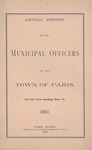 1889 Paris Maine Town Report by Municipal Officers of Paris Maine