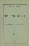 1892 Paris Maine Town Report by Municipal Officers of Paris Maine