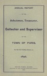 1895 Paris Maine Town Report by Municipal Officers of Paris Maine