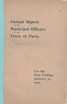 1901 Paris Maine Town Report by Municipal Officers of Paris Maine