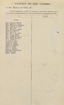 Suffrage Petition Kingman Maine, 1917