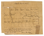 Page 23a. Copy of a Plan of half Township Letter E in the second range of Townships West from the East line of the State as surveyed by the subscriber in the months of May and June A.D. 1838. by Abner Coburn