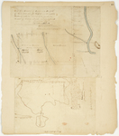 Page 15.  Plan of a Township of Land in the District of Maine laid out for Westfield and Deerfield Academies under the direction of the Agents for the sale of Eastern Lands (1805);  Plan of a half township located and surveyed for the Trustees of Day's Academy (1816)