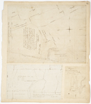 Page 33. Plan of State's Land bounded west by New Hampshire line, north by Gilead, east partly by land granted to Fryburg Academy, and partly by Albany[...] (1808); Plan of the new survey of Hopkins Academy Grant in August 1848; Plan of State's Land in Chesterville (1804) by Lothrop Lewis, John Webber, George W. Coffin, and John Chandler