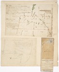 Page 47. This Plan represents within the red lines, two Ranges of Townships numbered Fifth and Sixth Range lying between Newhamshire Line [New Hampshire] and the West line of Million Acres sold to William Bingham Esq. and adjoining on the Fourth Range surveyed in the Year 1794; A Plan of Lot 5 in the first Division of Land laid out in Township 12 on the south branch of Cobscook Bay, containing 200 Acres as laid out to Samuel Trescott, including his improvements, by order of the Agents of this Commonwealth (1804); Plan of the Dummer Academy Grant (1799) by Ephraim Ballard, Philip Bullen, Lothrop Lewis, Samuel Cushing, and Osgood Carleton