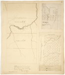Page 25.  A Plan representing Townships Number 14 and 15 Range 11 WELS as divided in the month of August A.D. 1850;  Sketch of the North West Quarter of No. 3 Range 5 WELS as lotted for settlement 1861;  A plan of the north half of Township number three in sixth range west from the east line of the State surveyed in June 1832.