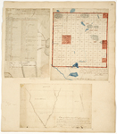 Page 28. A plan of a tract of land called Orient lying on the east line of the State of Maine as surveyed in October and November 1828; A Plan of Township No. 2, 5th Range East of Kennebeck River in Bingham's Kennebeck million acre purchase, 1828; A plan of a half Township of land being the middle part of Township No. One in the fourth range in the last division by Norris & McMillan in 1825 granted to the Trustees of North Yarmouth Academy. by John Pierce, Joseph Norris, and John Webber