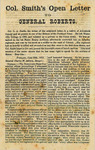 Col. Smith’s Open Letter to General Roberts by Zachariah A. Smith