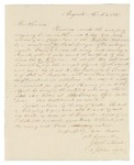 1837 Census - Letter to selectmen of Dennysville regarding surplus revenue by Office of the Treasurer of State