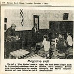Newspaper clipping - 1975 - "Silver Birches" magazine staff